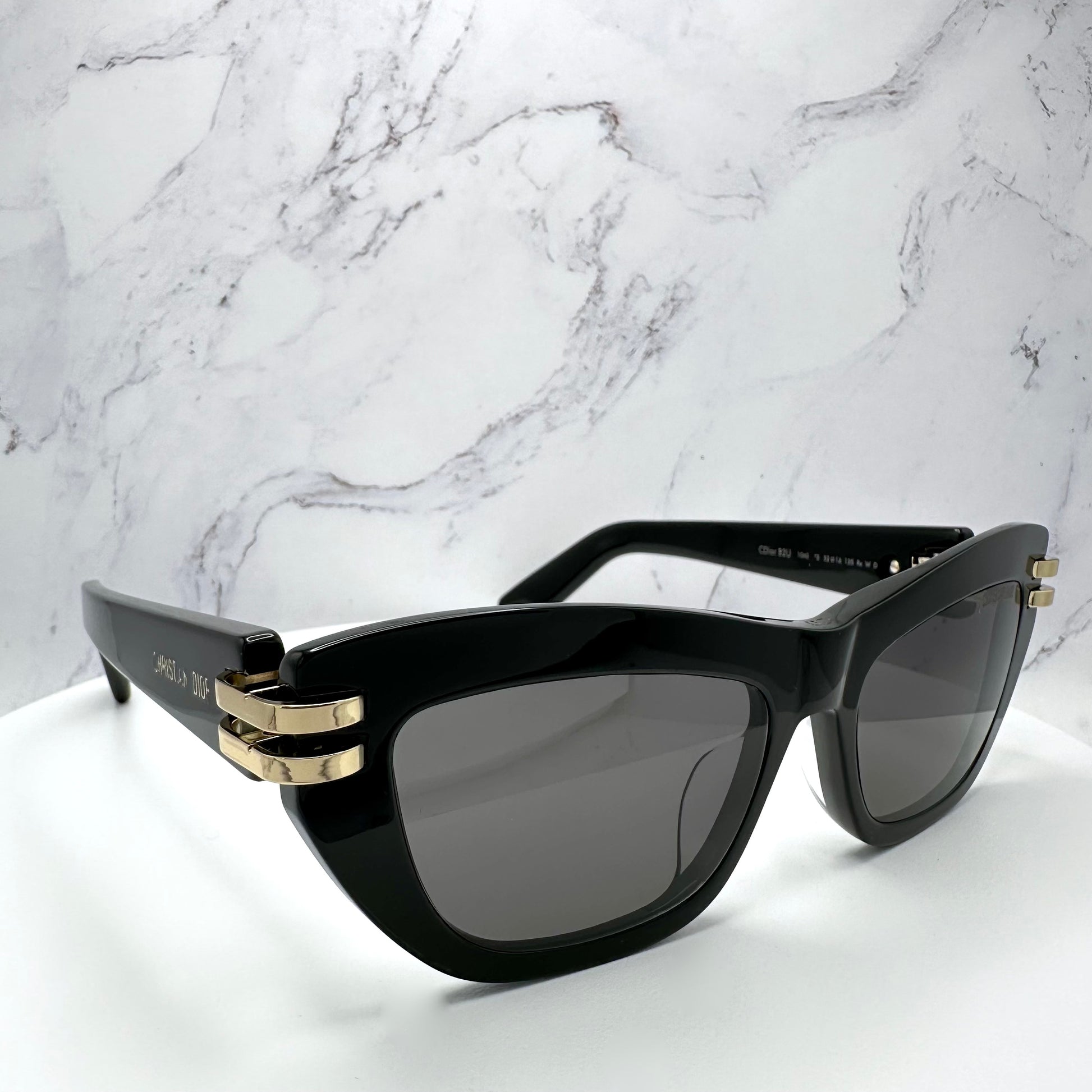 ior Sunglasses CDior B2U Black Gold Logo Butterfly