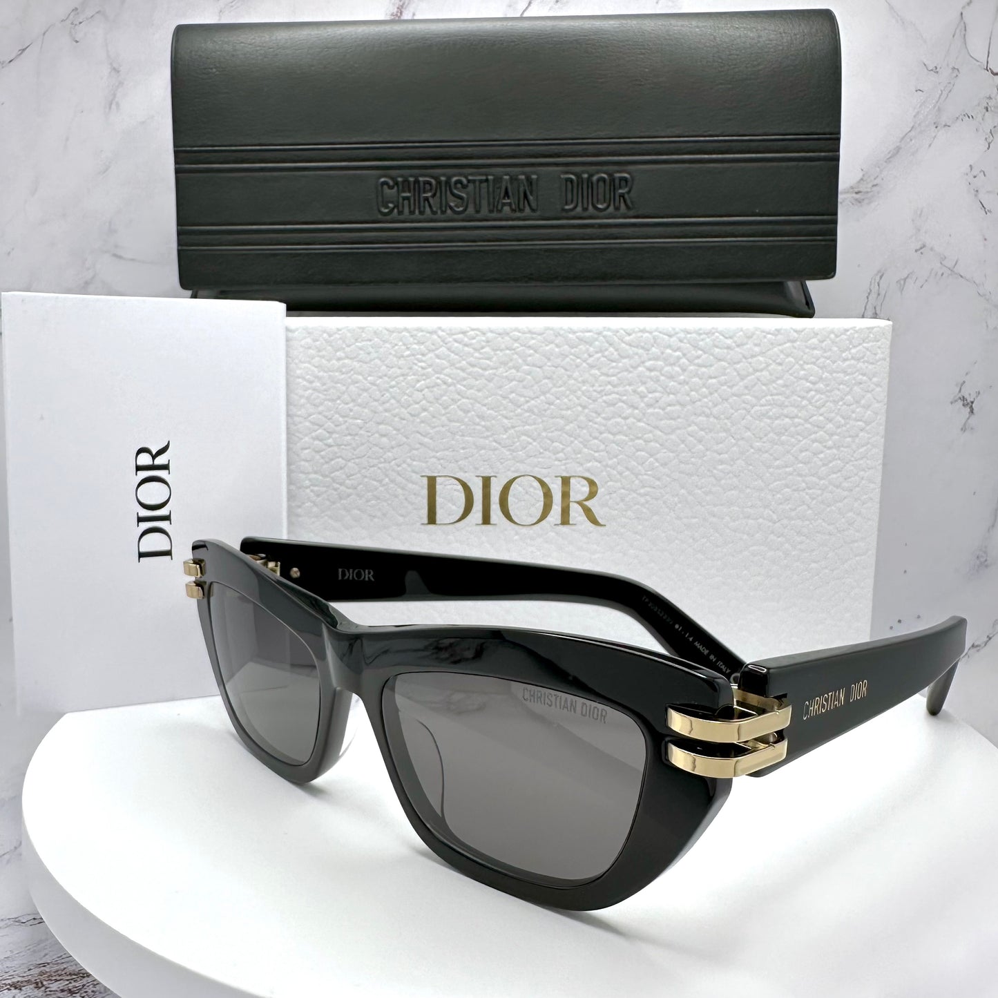 DIOR Sunglasses CDior B2U Black Gold Butterfly