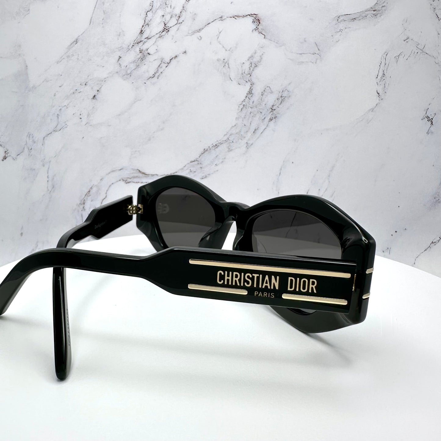 DIOR Sunglasses Dior Signature B1U Black Gold Logo Butterfly