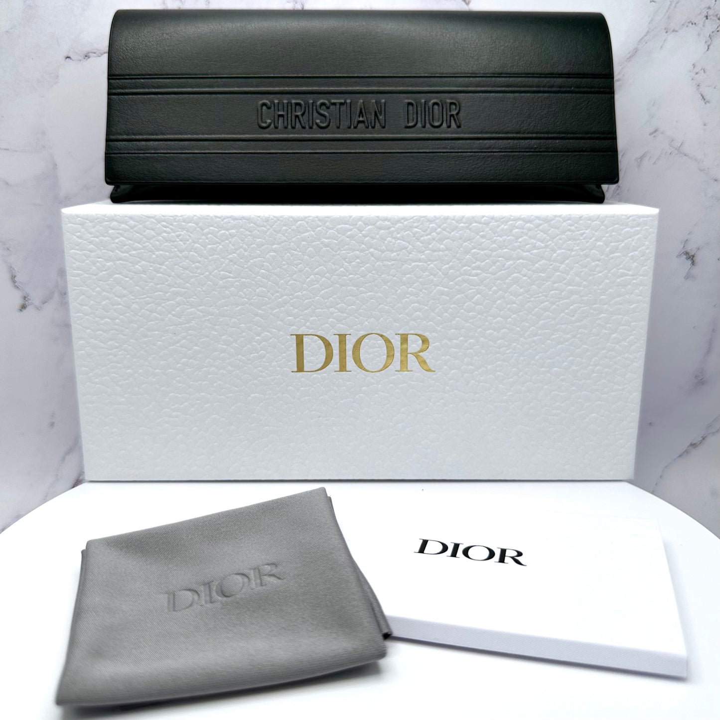 DIOR Sunglasses Dior Signature B1U Black Gold Logo Butterfly