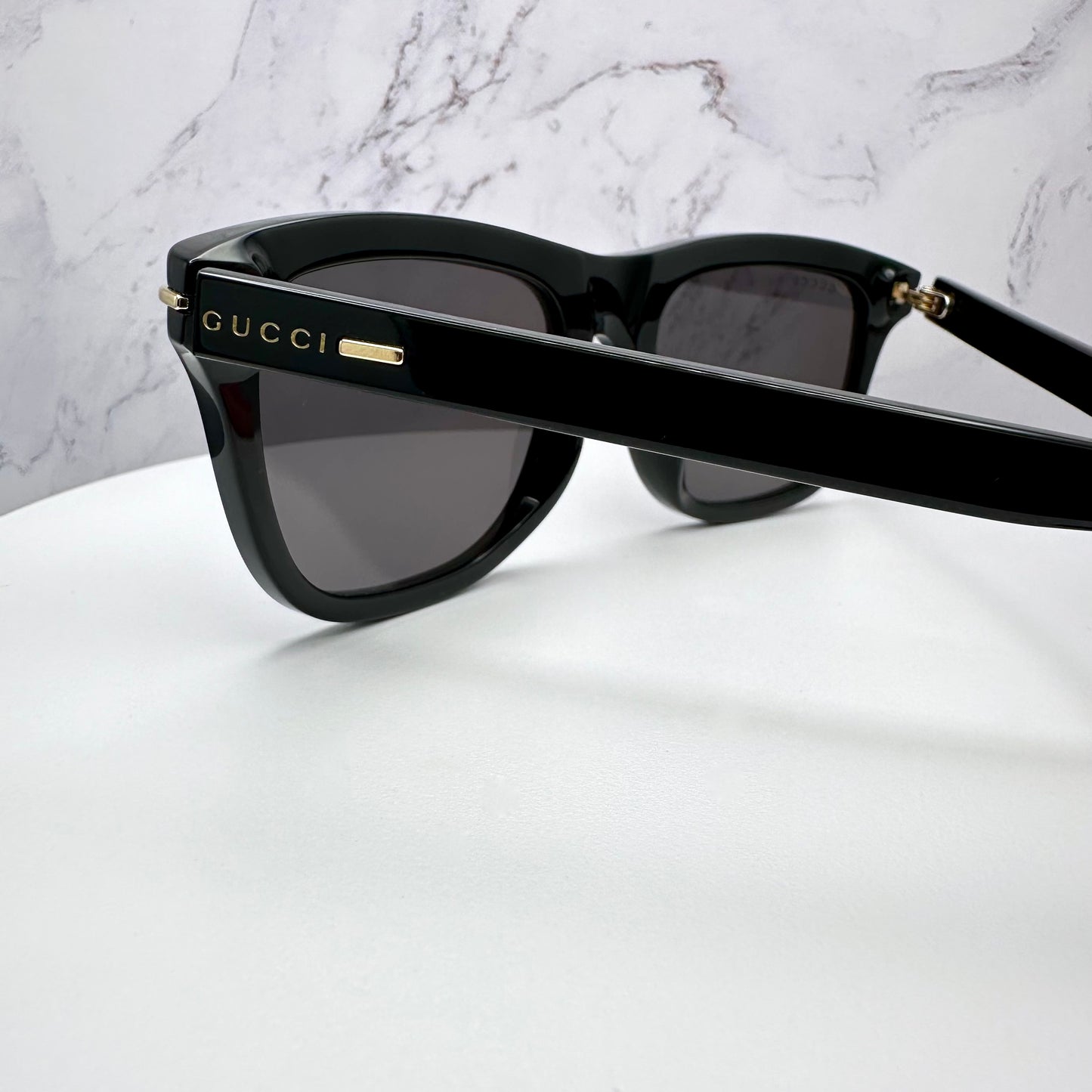 Gucci Black Gold Sunglasses Square Gold Gucci Logo GG1444S