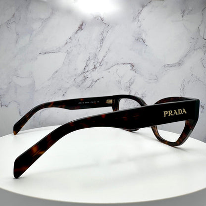 Prada 0PRA16V 17N1O1 brown tortoise cat eye frames.