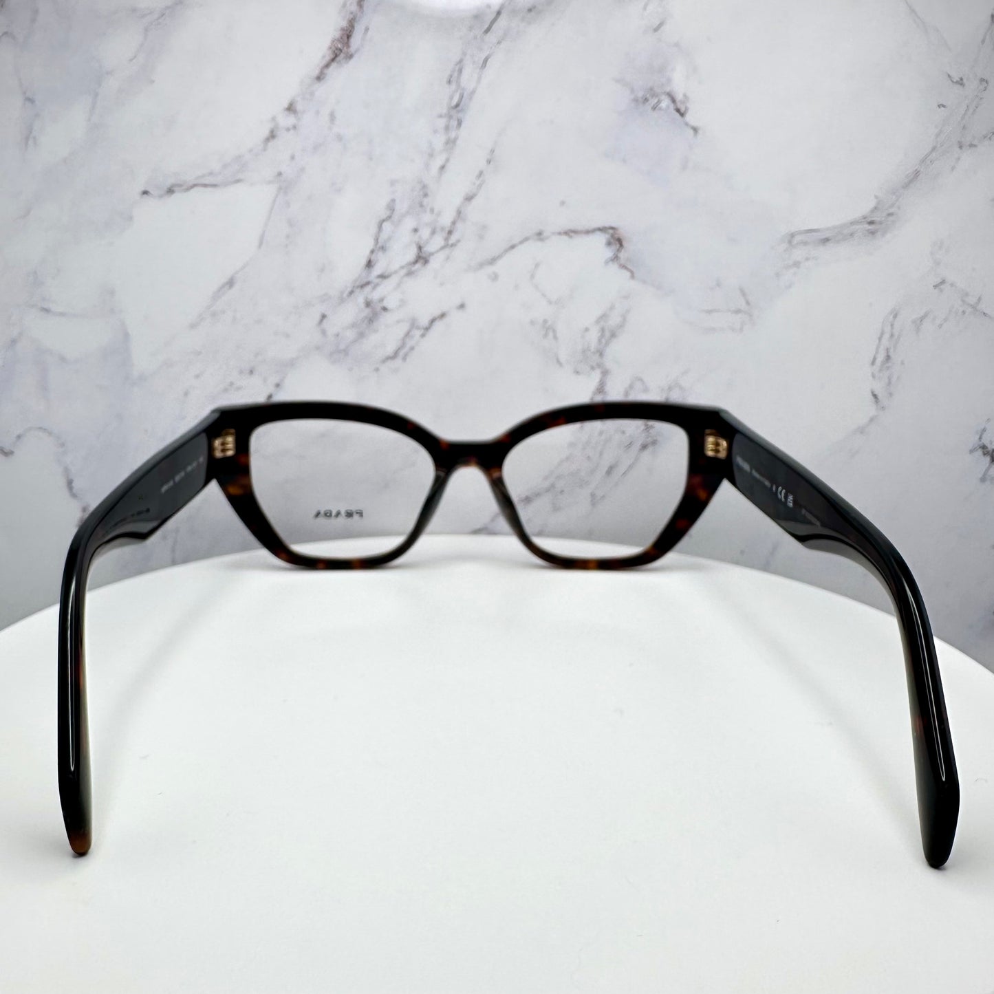 Prada Eyeglasses Brown Gold Logo Eyewear PRA16V 17N1O1