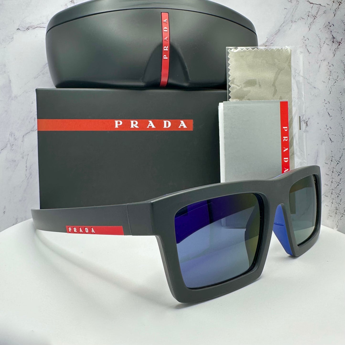 PRADA Sunglasses PS02ZSU 1BO05U Linea Rossa