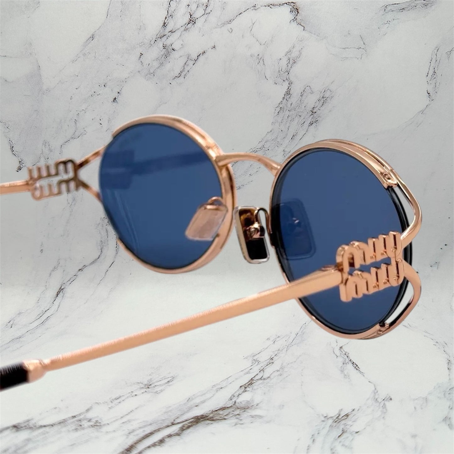 MIU MIU Sunglasses Rose Gold Metal Slim Oval MU52YS ZVF-1V1