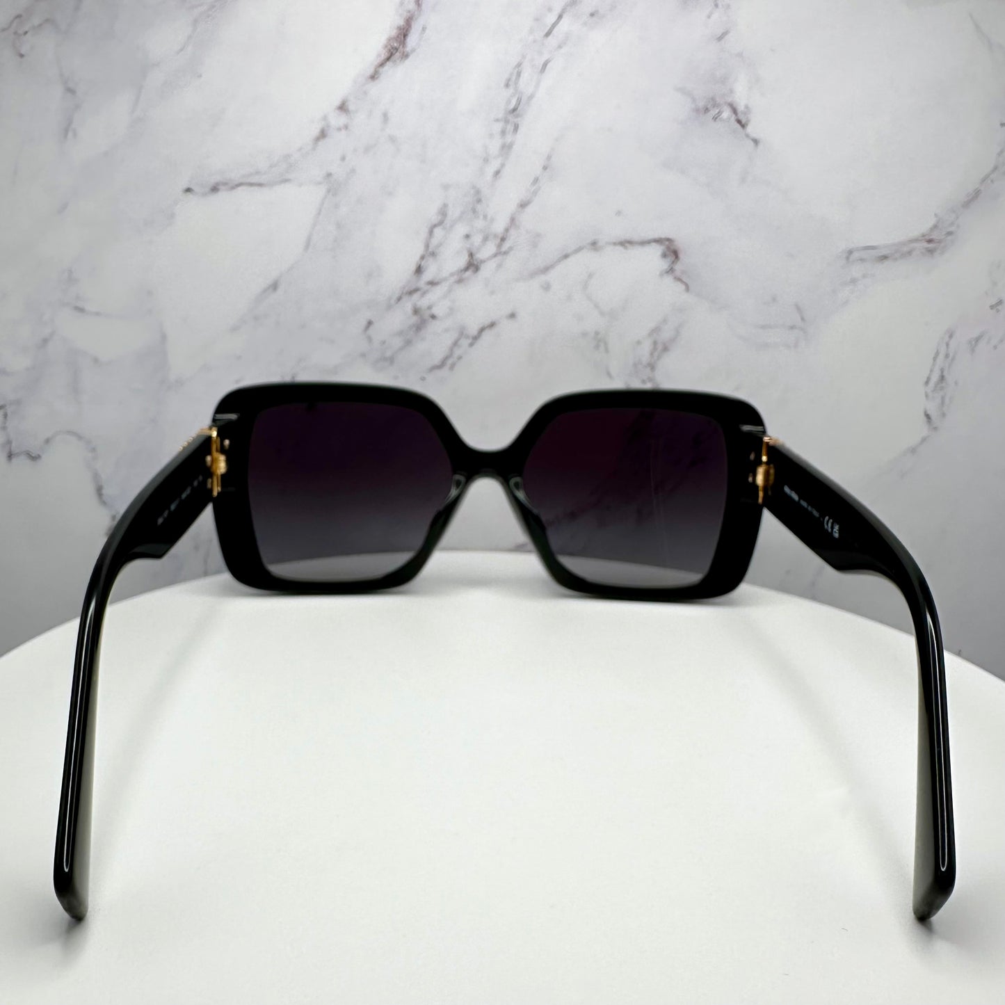 MIU MIU Sunglasses Black Square Gold Logo MU10YS 1AB5D1