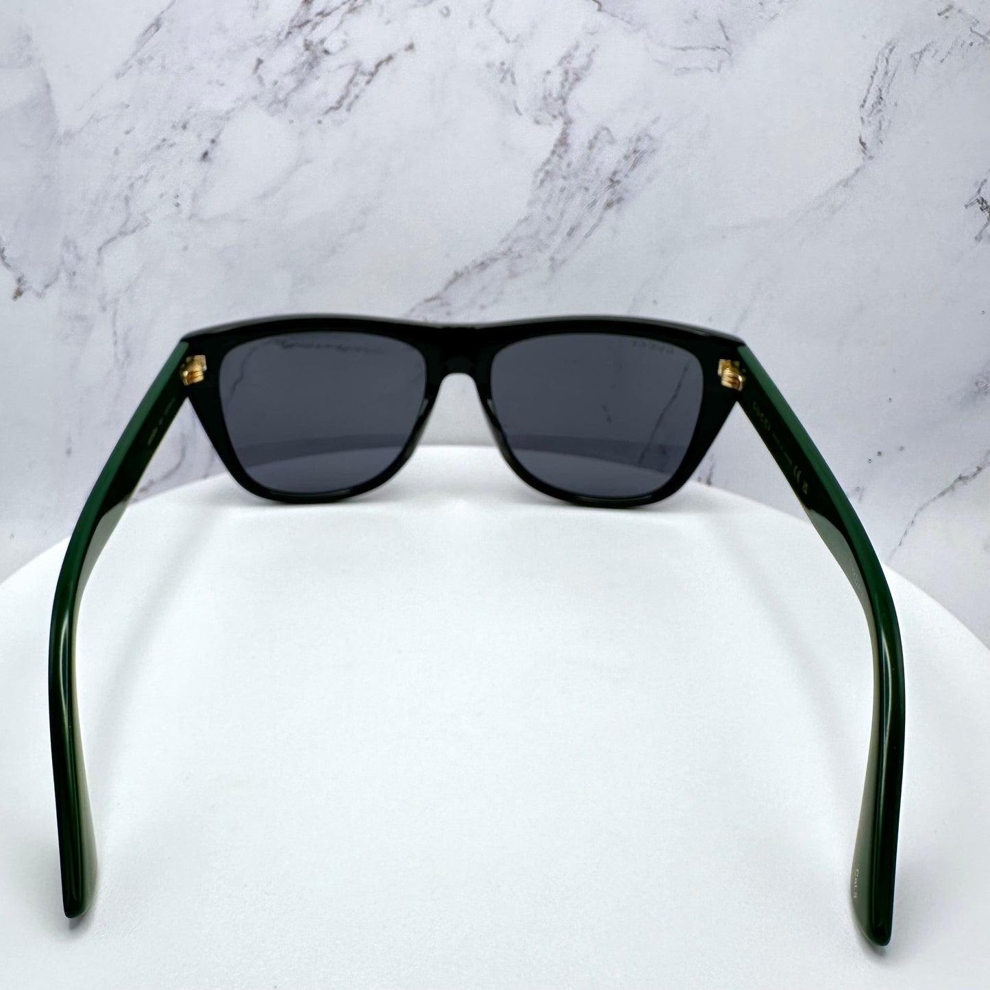 Gucci GG0926S Sunglasses Black Acetate Red & Green Web Arms Gold GUCCI Logo