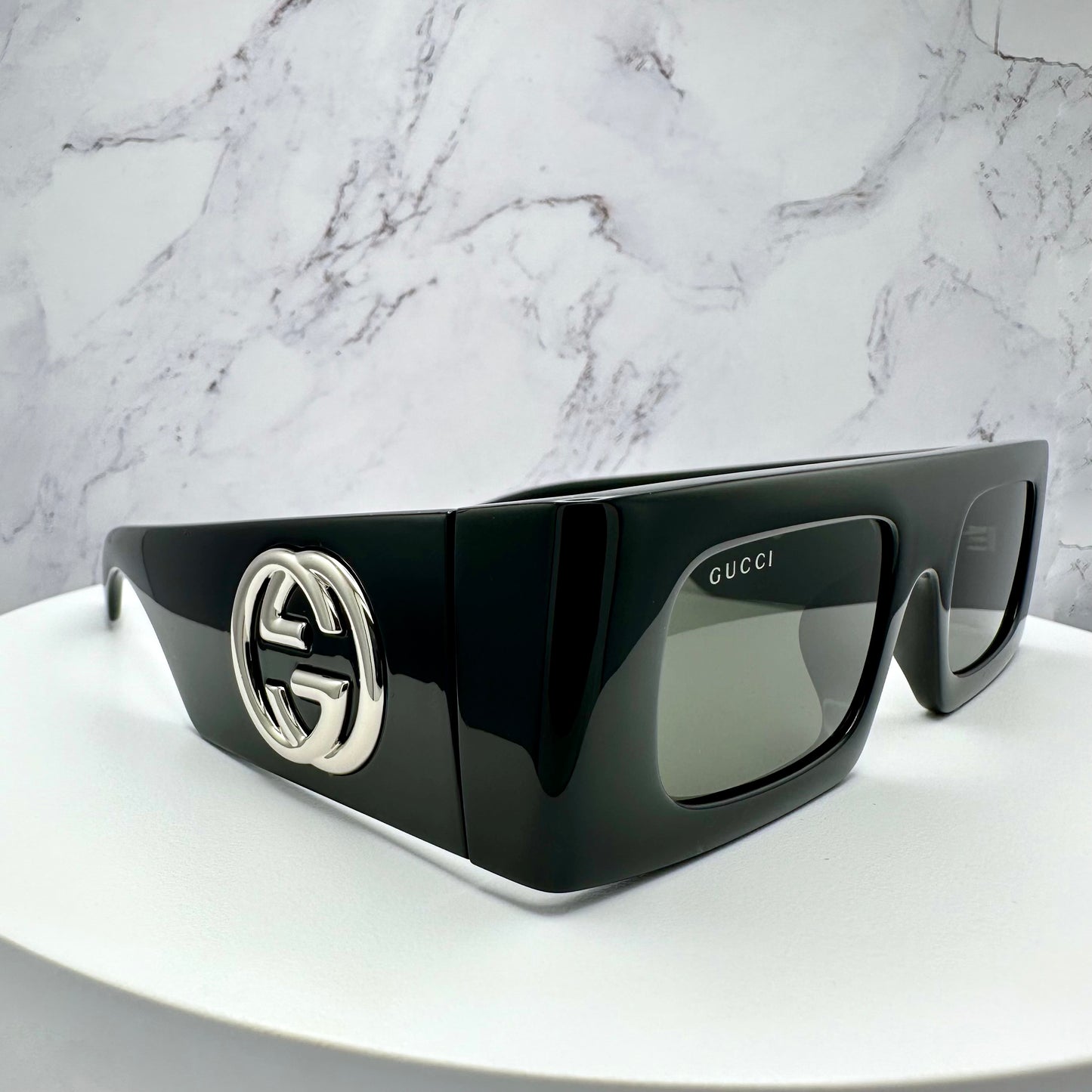 Gucci Sunglasses GG1646S Black Square Silver GG Logo