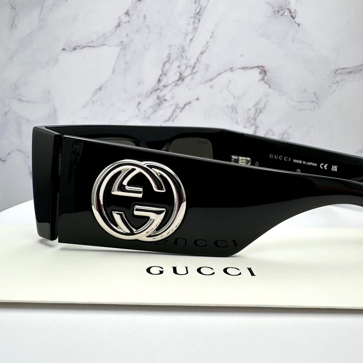 Gucci Sunglasses GG1646S Black Square Silver GG Logo