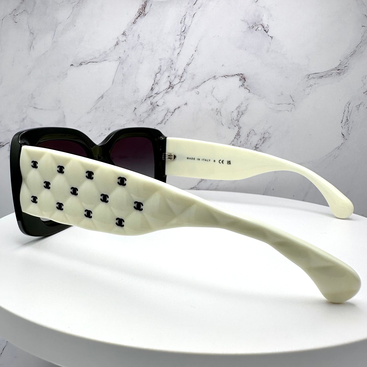 CHANEL Rectangle Sunglasses 5483 Black & White