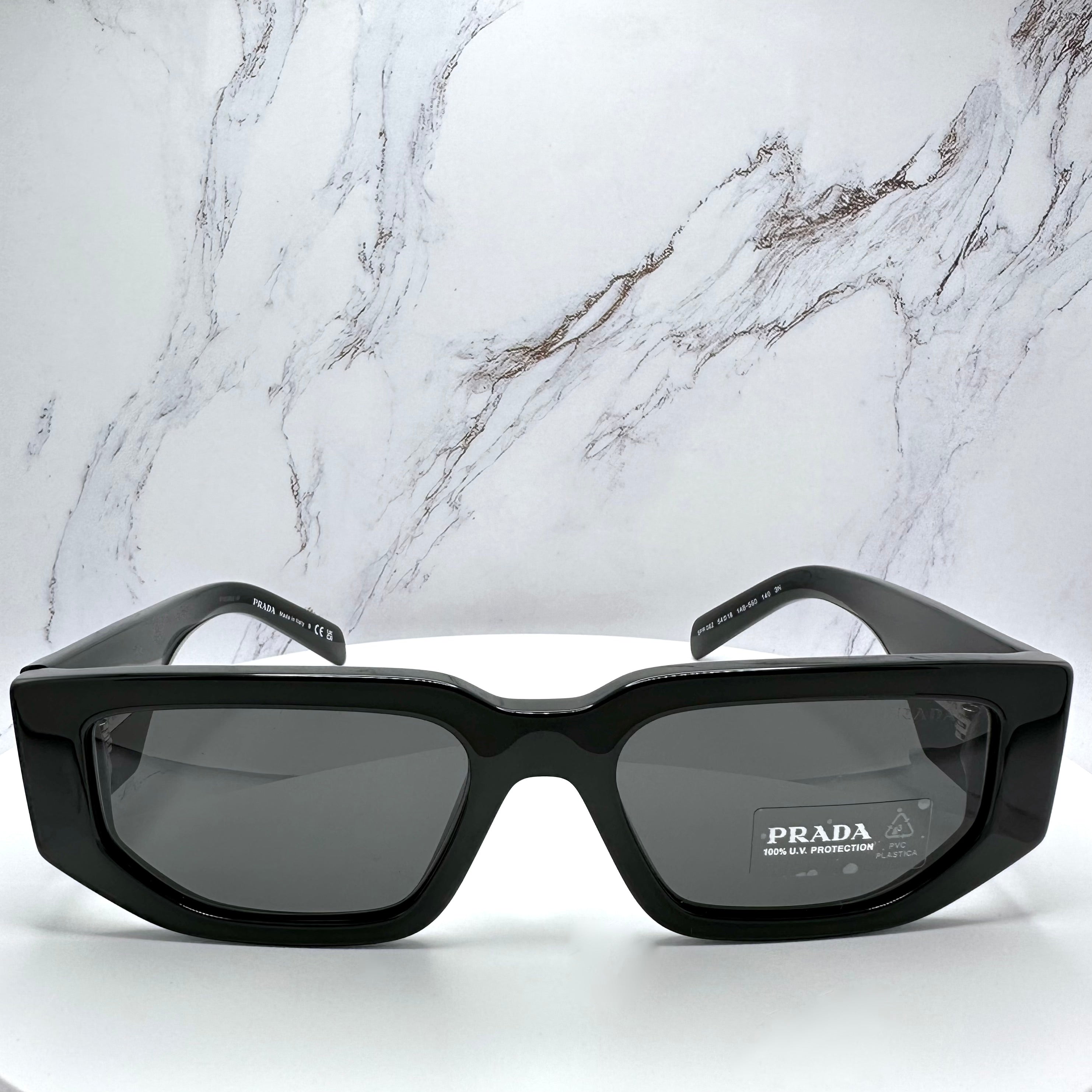 Authentic popular Prada Black Triangle Logo Sunglasses Preloved