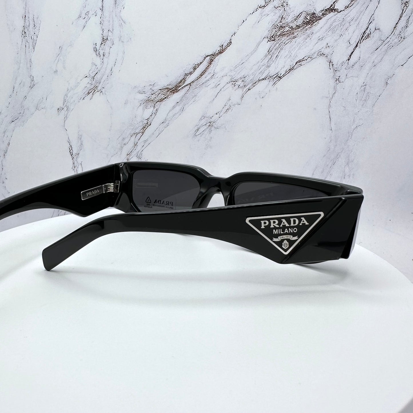 PRADA Sunglasses Black Triangle Logo PR09ZS