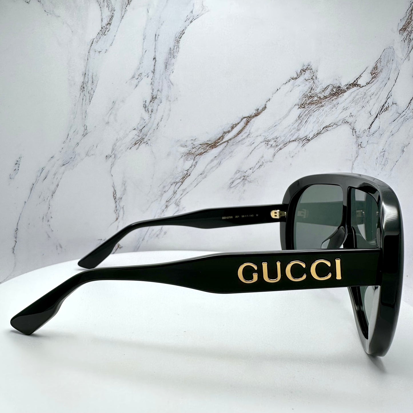 GUCCI Sunglasses Black GG1370S  001 Mask Shield Oversized Runway