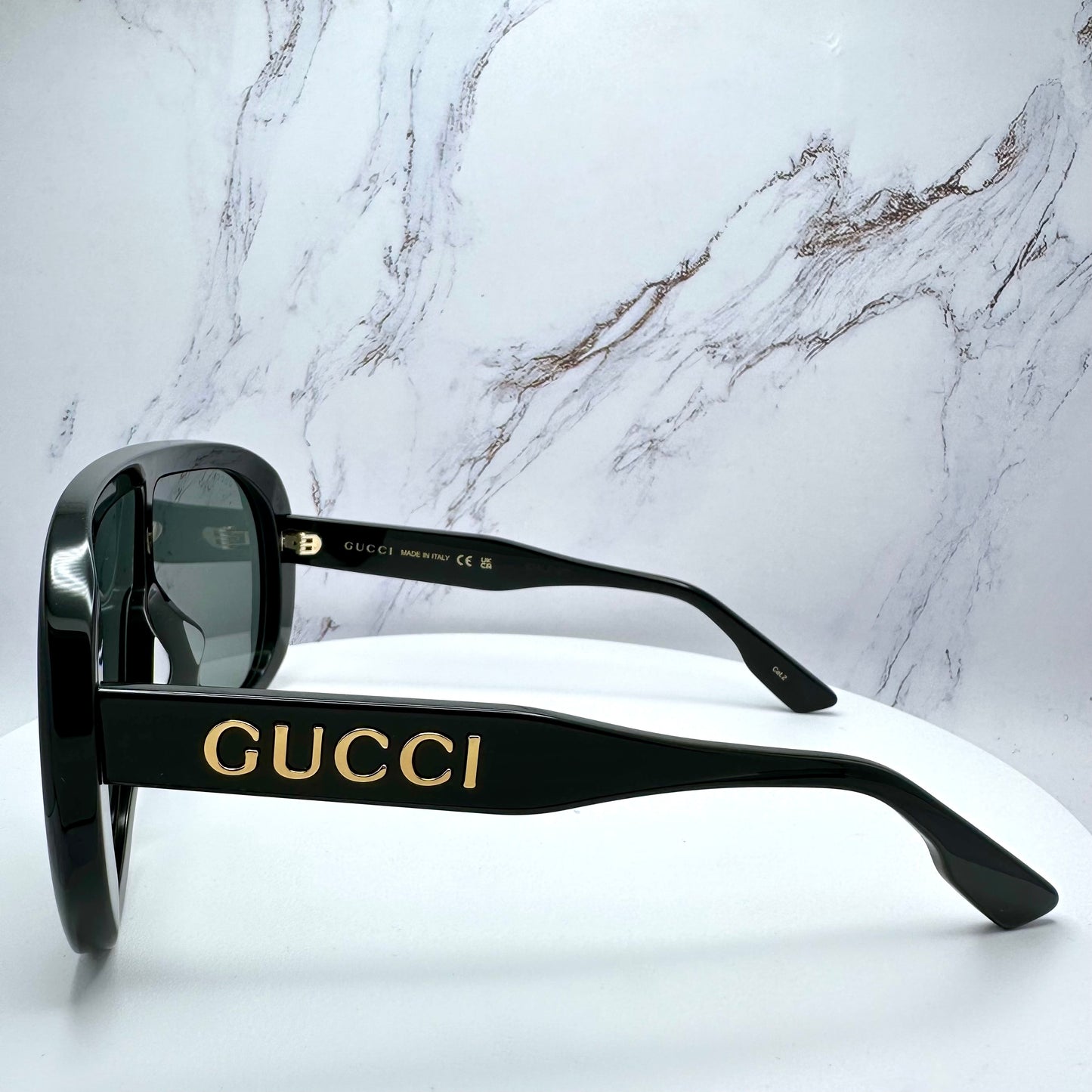 GUCCI Sunglasses Black GG1370S  001 Mask Shield Oversized Runway