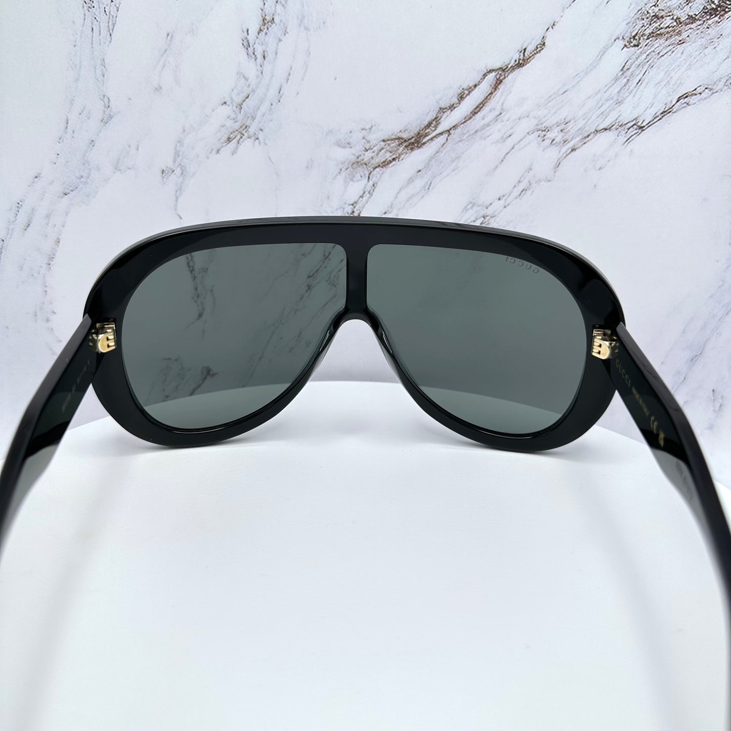 GUCCI Sunglasses Black GG1370S  001 Mask Shield Oversized Runway