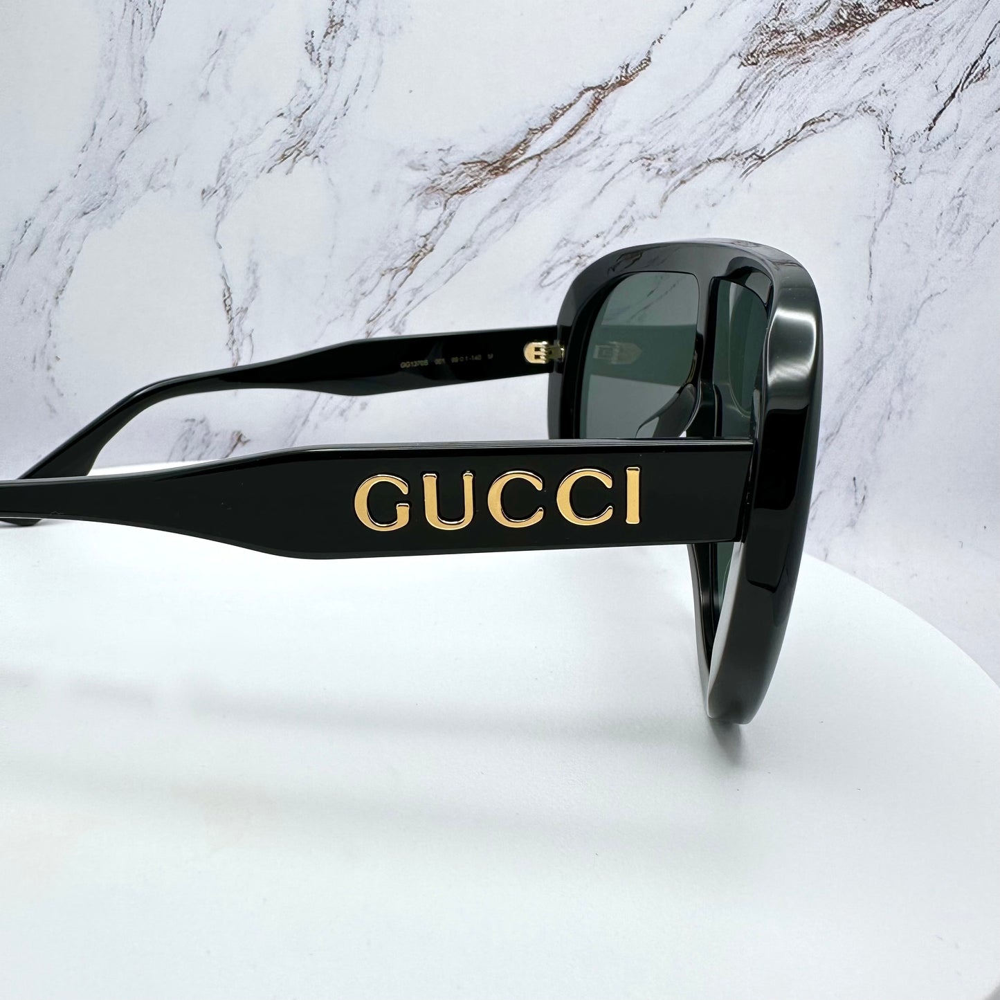 GUCCI Sunglasses Black GG1370S  001 Mask Shield Oversized Runway