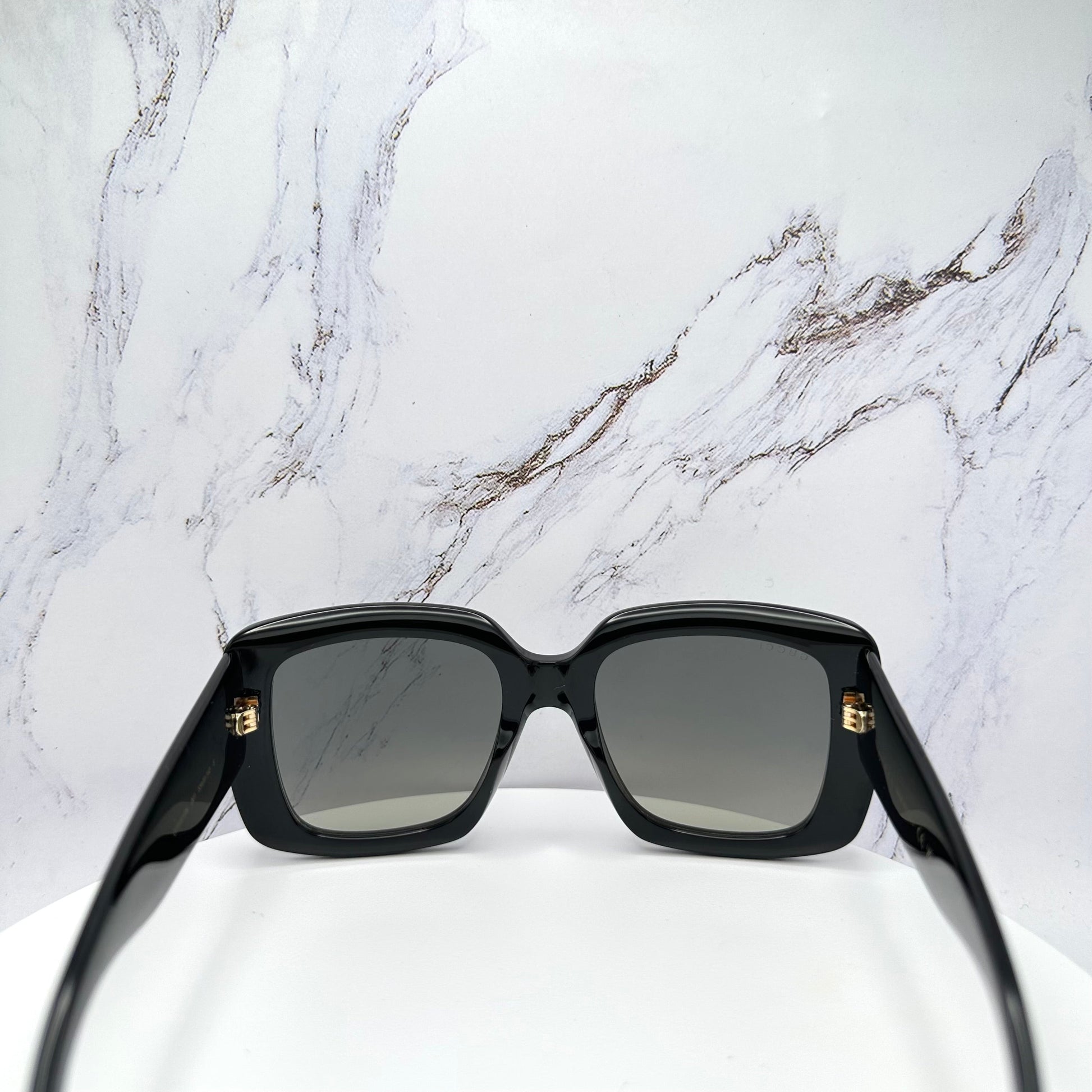 GG0141SN 001 Gucci Sunglasses Black Gold GG Logo 