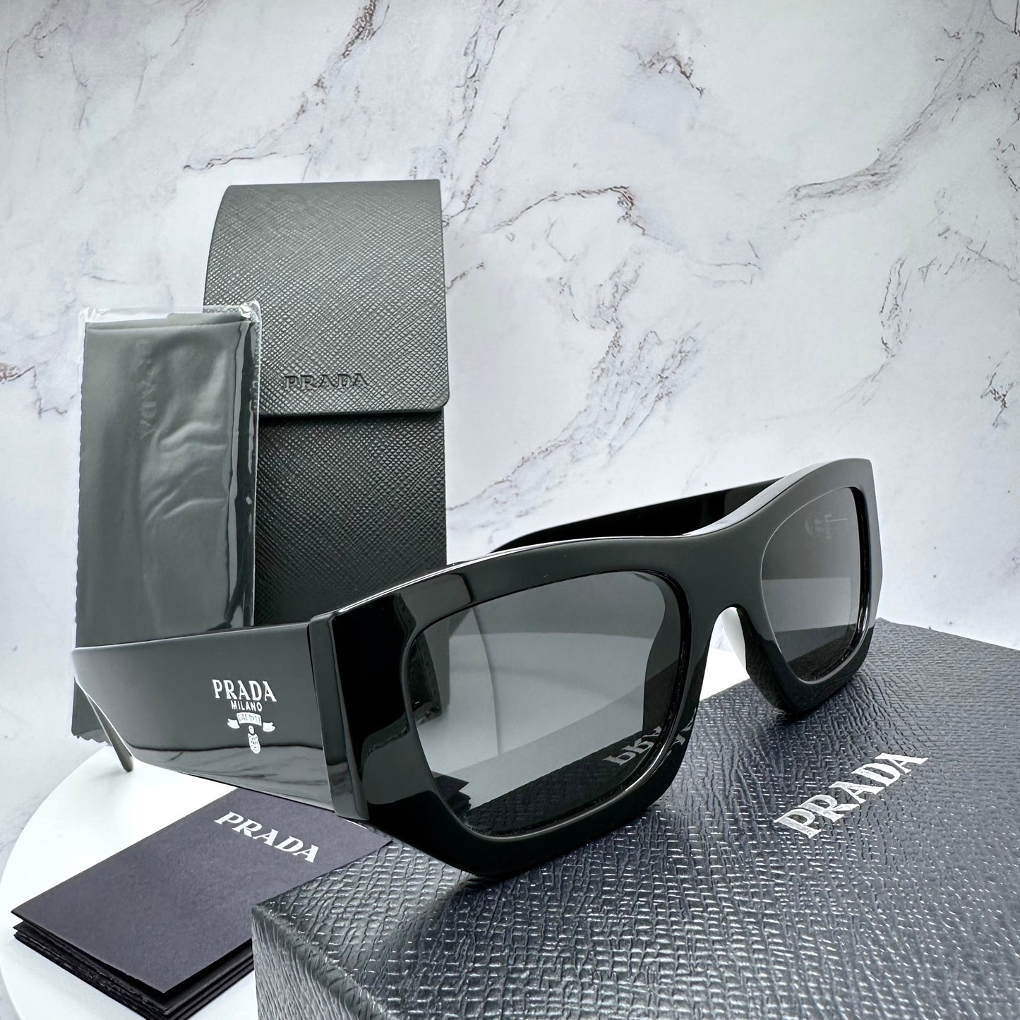 PRADA Sunglasses Black PRADA MILANO Logo PRA01S