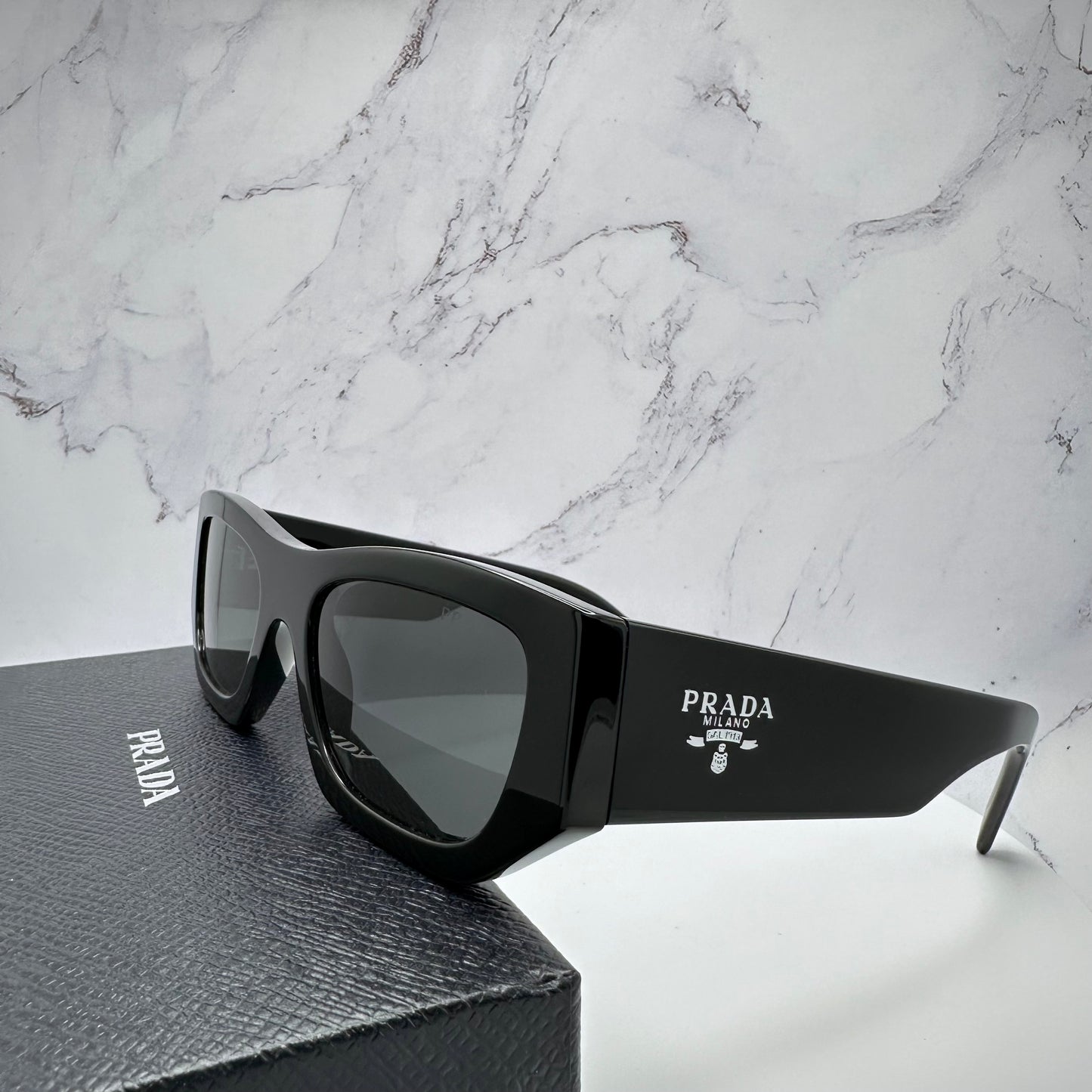 PRADA Sunglasses Black PRADA MILANO Logo PRA01S