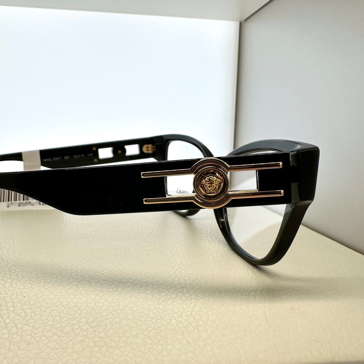 Versace Eyeglasses Black Square Cat Eye Gold VE3347 GB1