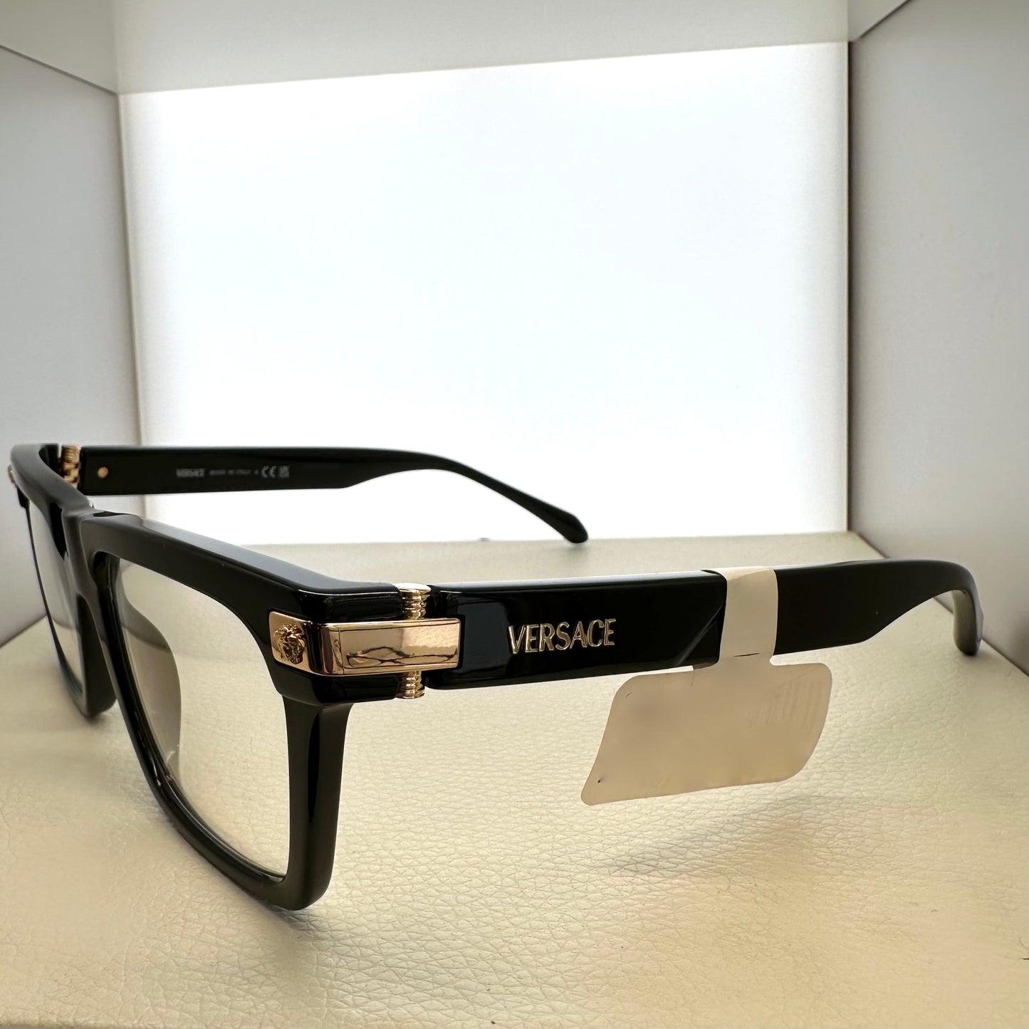 Versace Eyeglasses Black Square Gold Medusa VE3354 GB1