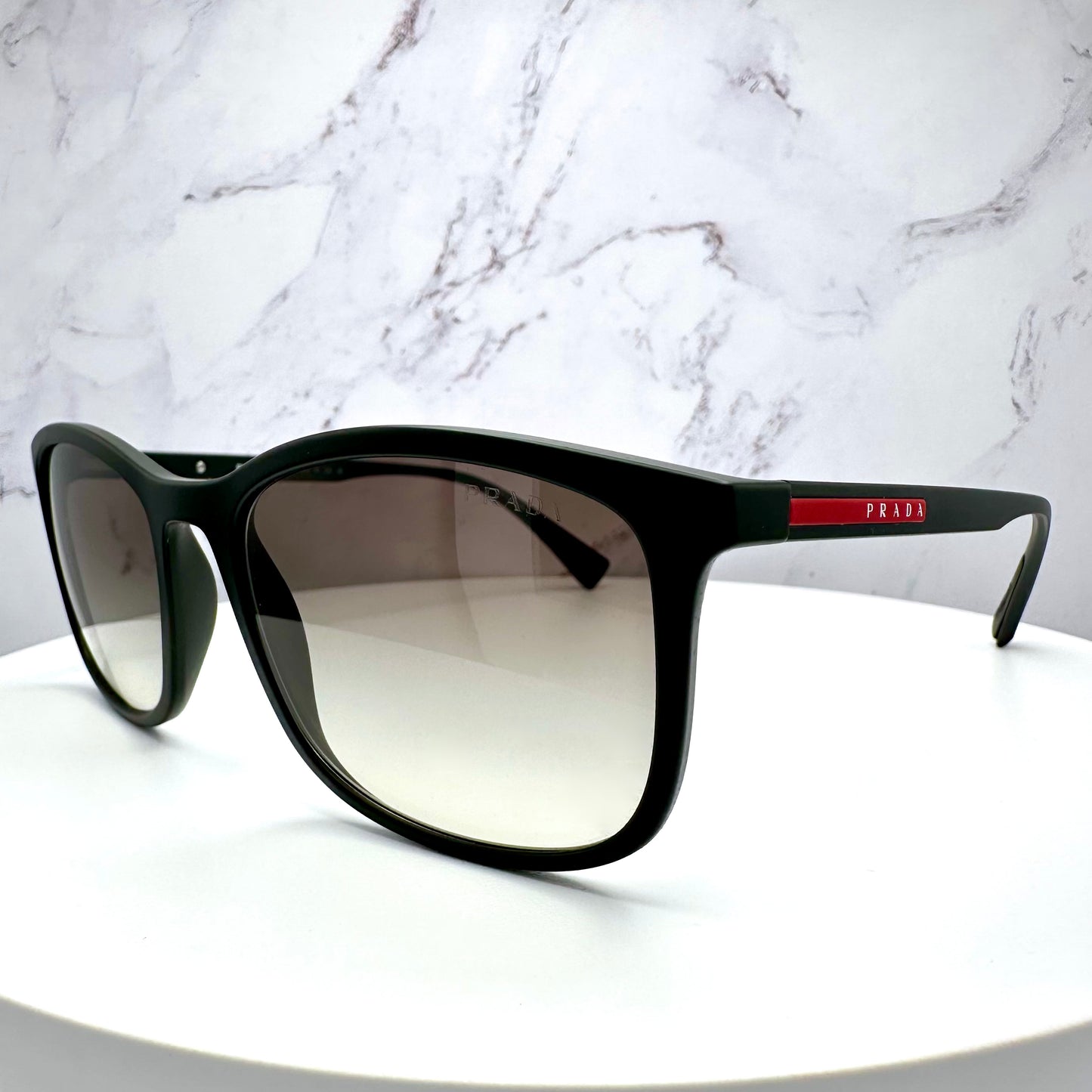 PRADA Sunglasses Black Square Italy Linea Rossa PS 01T DG0-0A7