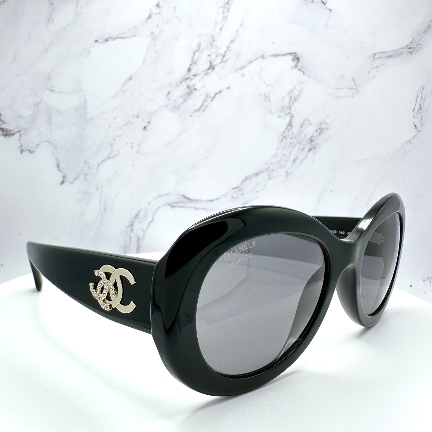 Chanel Sunglasses Oval Polarized Black CH5469B 