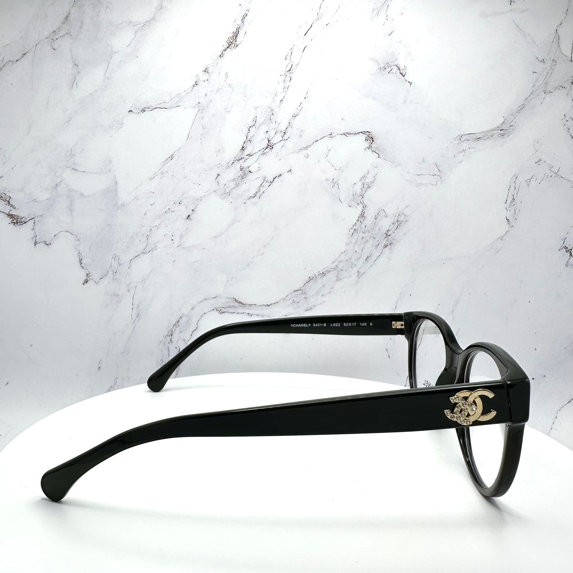 Chanel 3431B Eyeglasses Glasses Black Gold