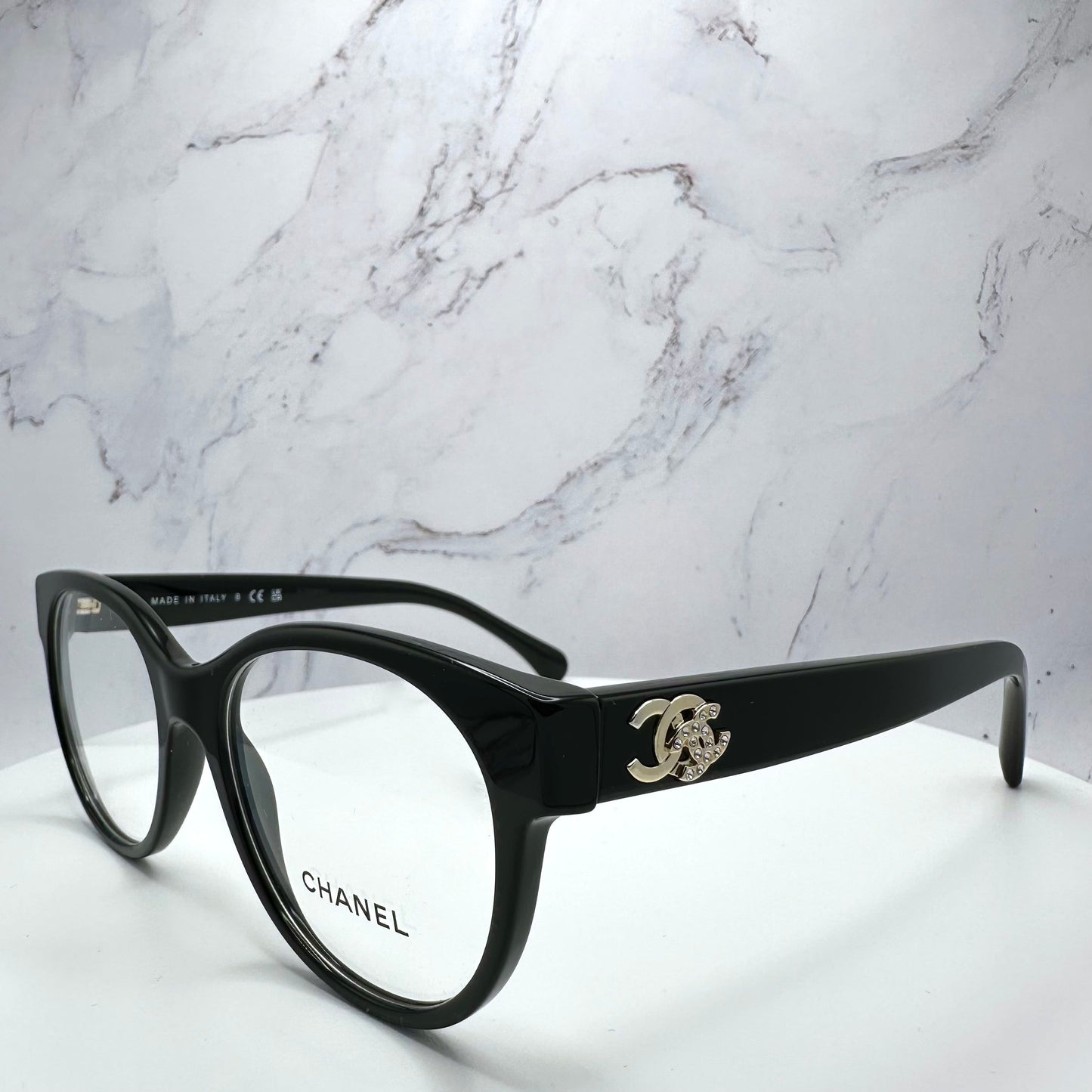 Chanel 3431B Eyeglasses Glasses Black Gold