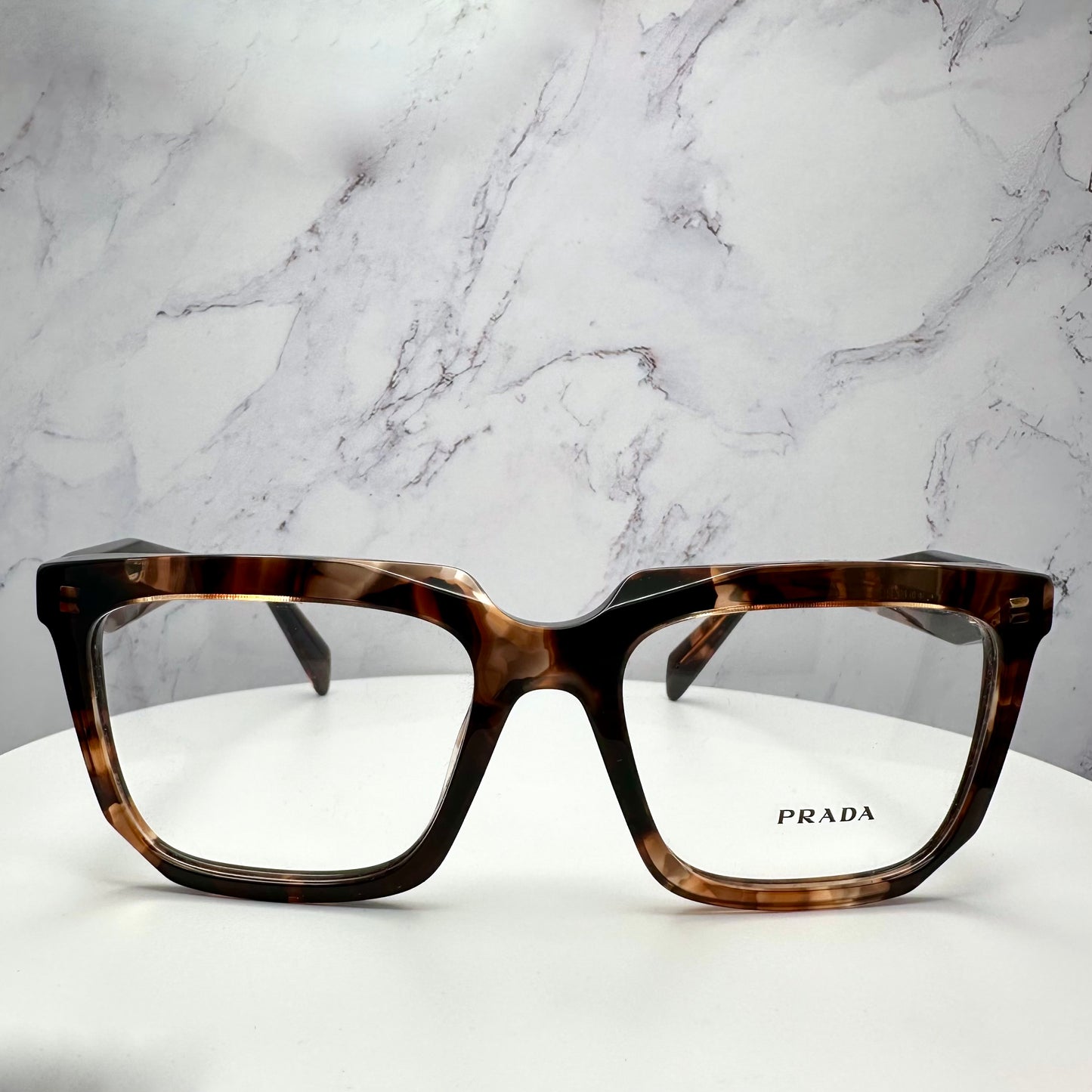 Prada Eyeglasses Brown Caramel Tortoise Shell Eyewear PRA19V 1P1O1