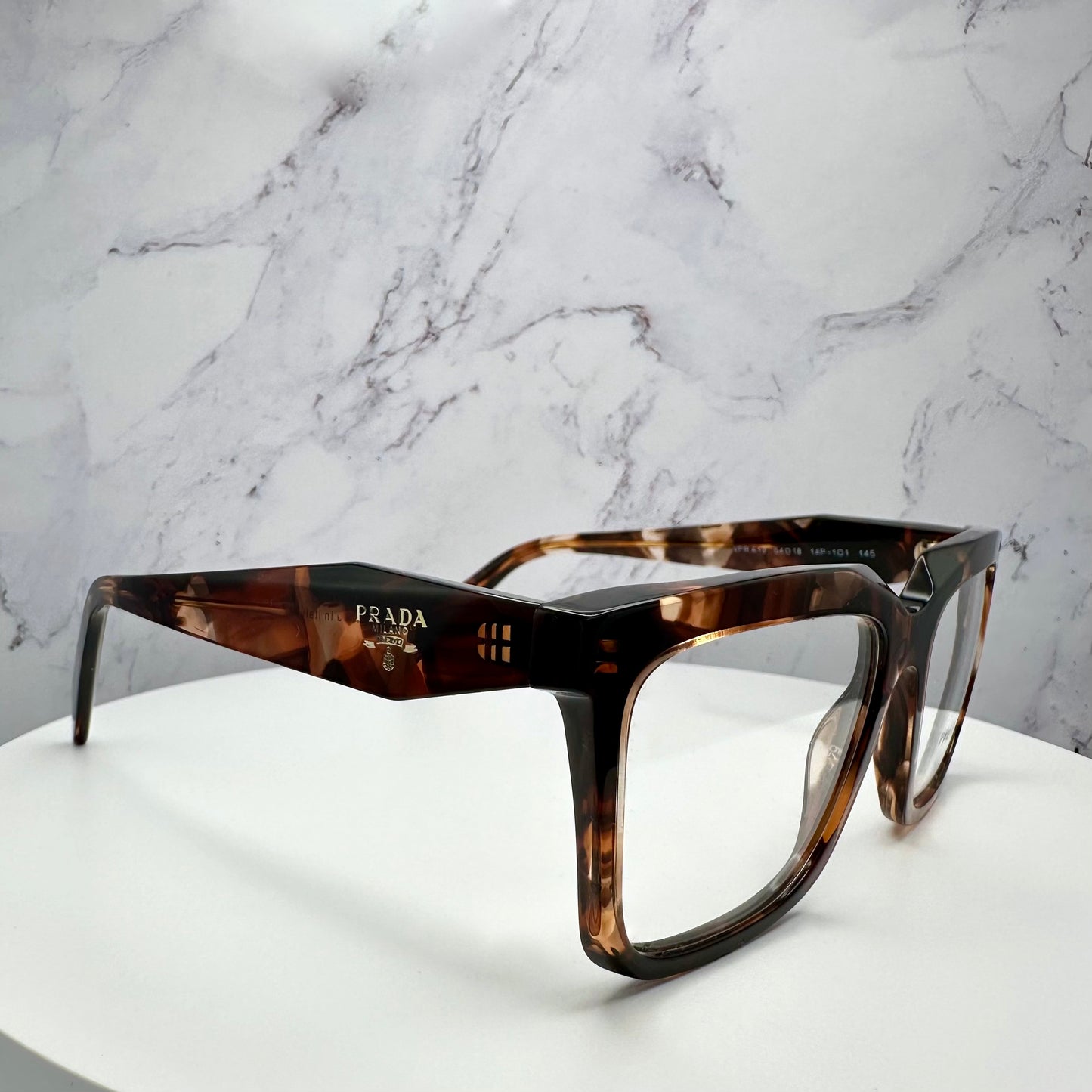 Prada Eyeglasses Brown Caramel Tortoise Shell Eyewear PRA19V 1P1O1