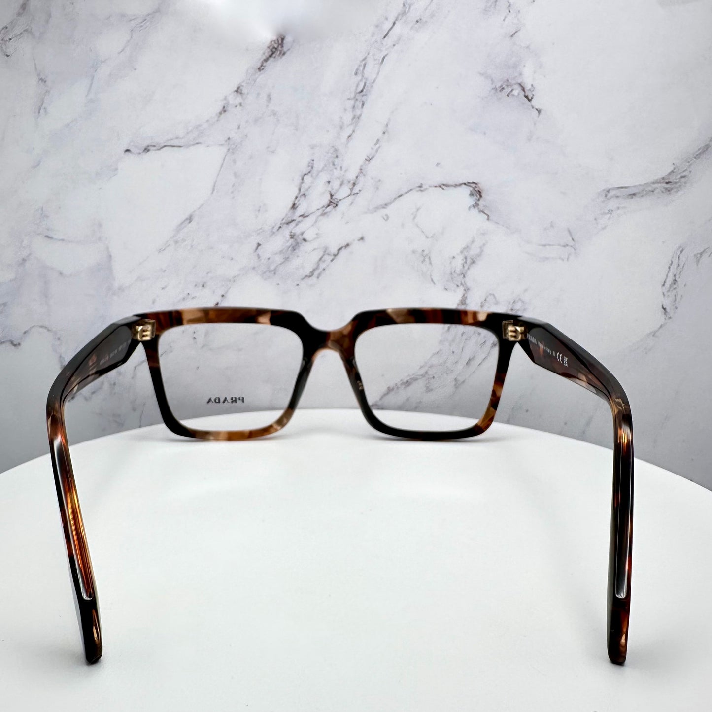 Prada Eyeglasses Brown Caramel Tortoise Shell Eyewear PRA19V 1P1O1