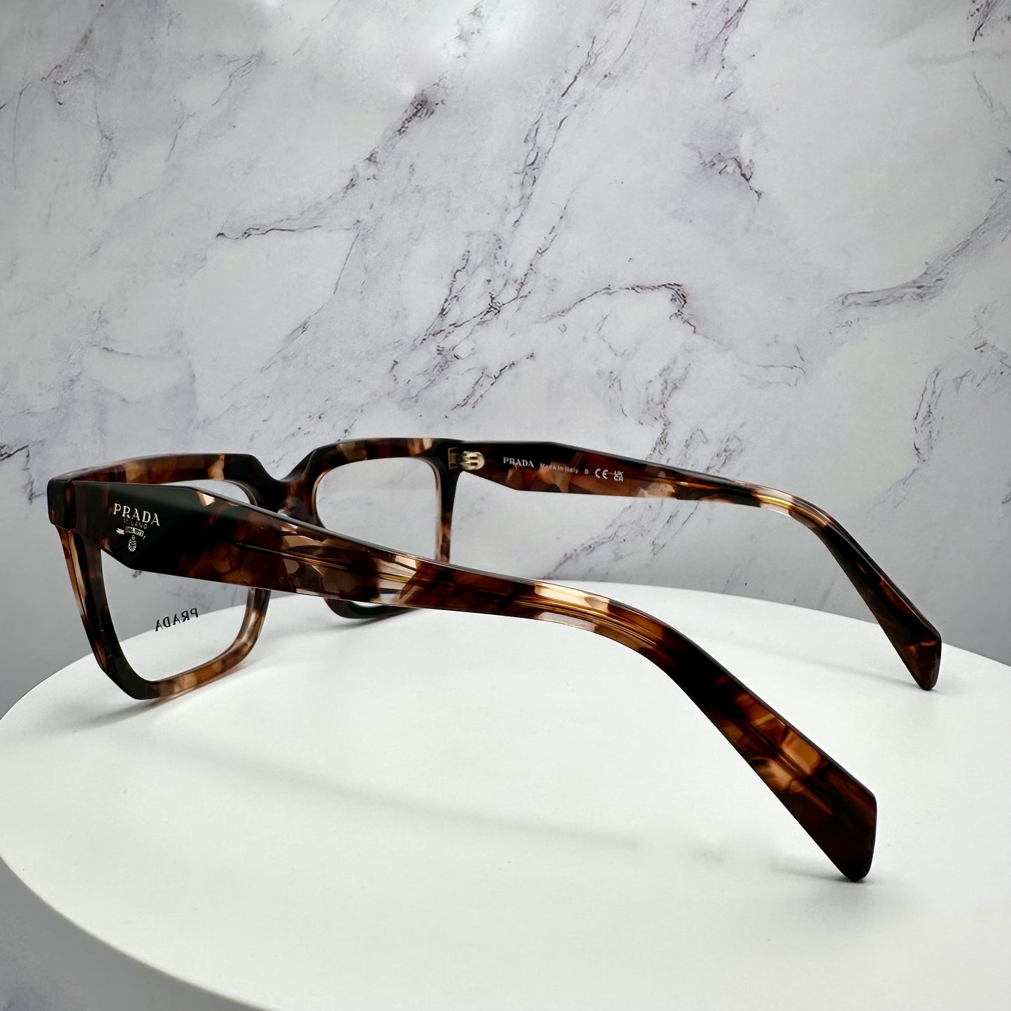 Prada Eyeglasses Brown Caramel Tortoise Shell Eyewear PRA19V 1P1O1