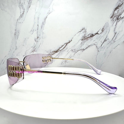 MIU MIU MUA51S ZVN90O pink gold wrap women's authentic sunglasses