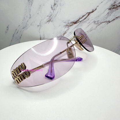 MIU MIU MU A51S ZVN90O pink wrap women's front frame sunglasses