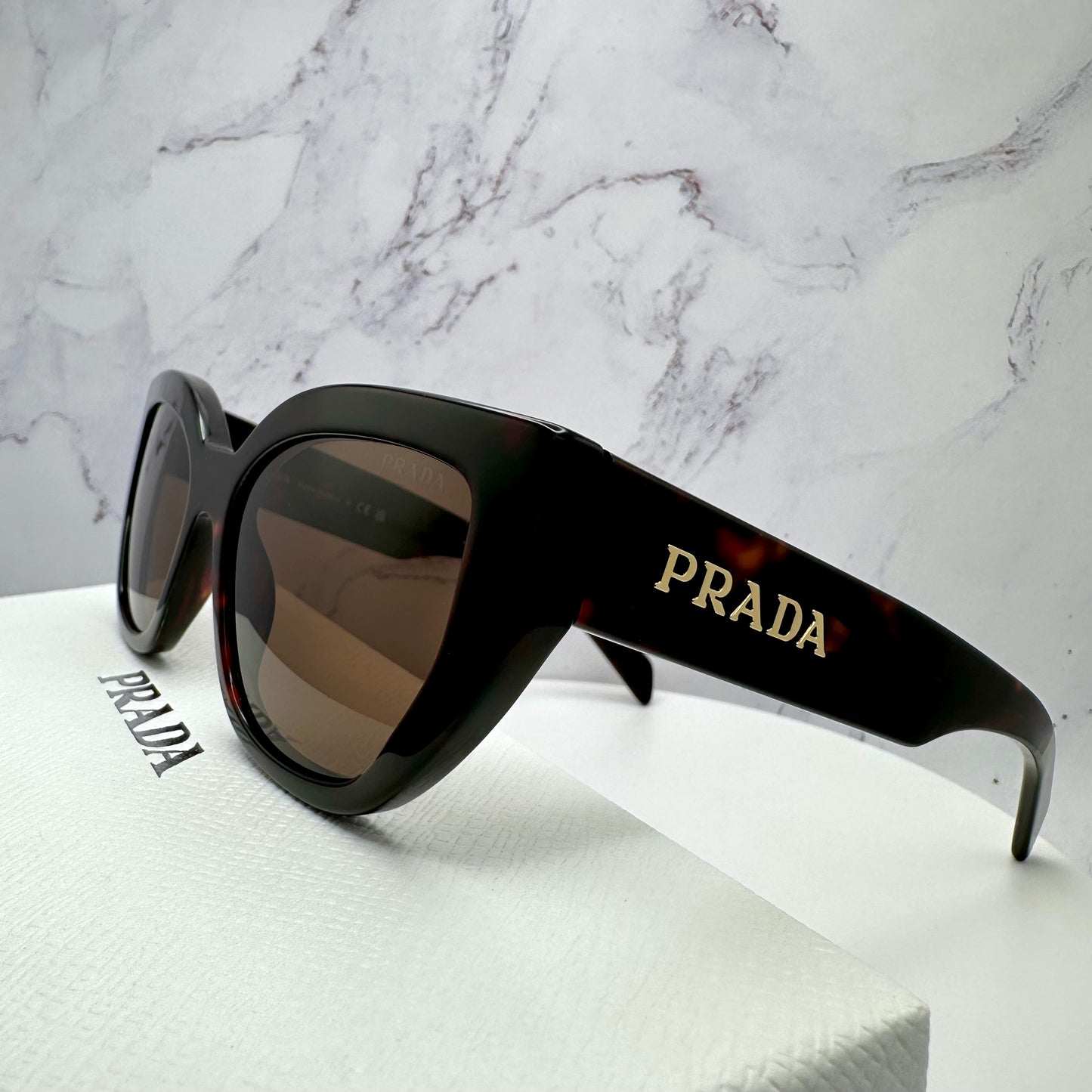 PRADA Sunglasses Mahogany Brown Cat Eye PRA09S