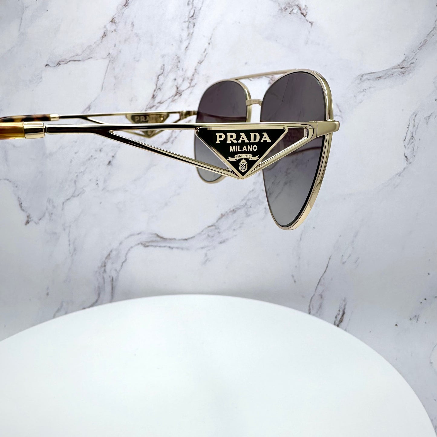 PRADA Sunglasses Triangle Logo Aviator Pilot New PR73ZS