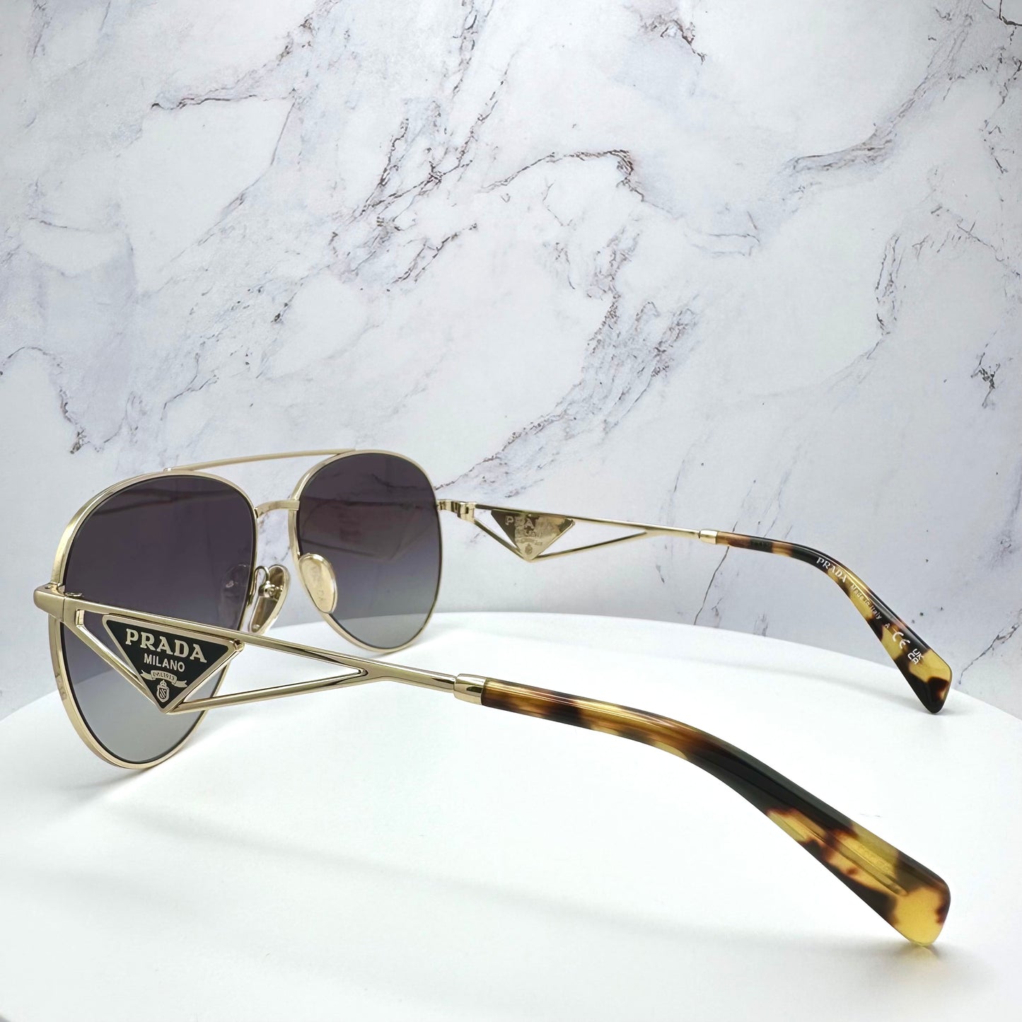 PRADA Sunglasses Triangle Logo Aviator Pilot New PR73ZS