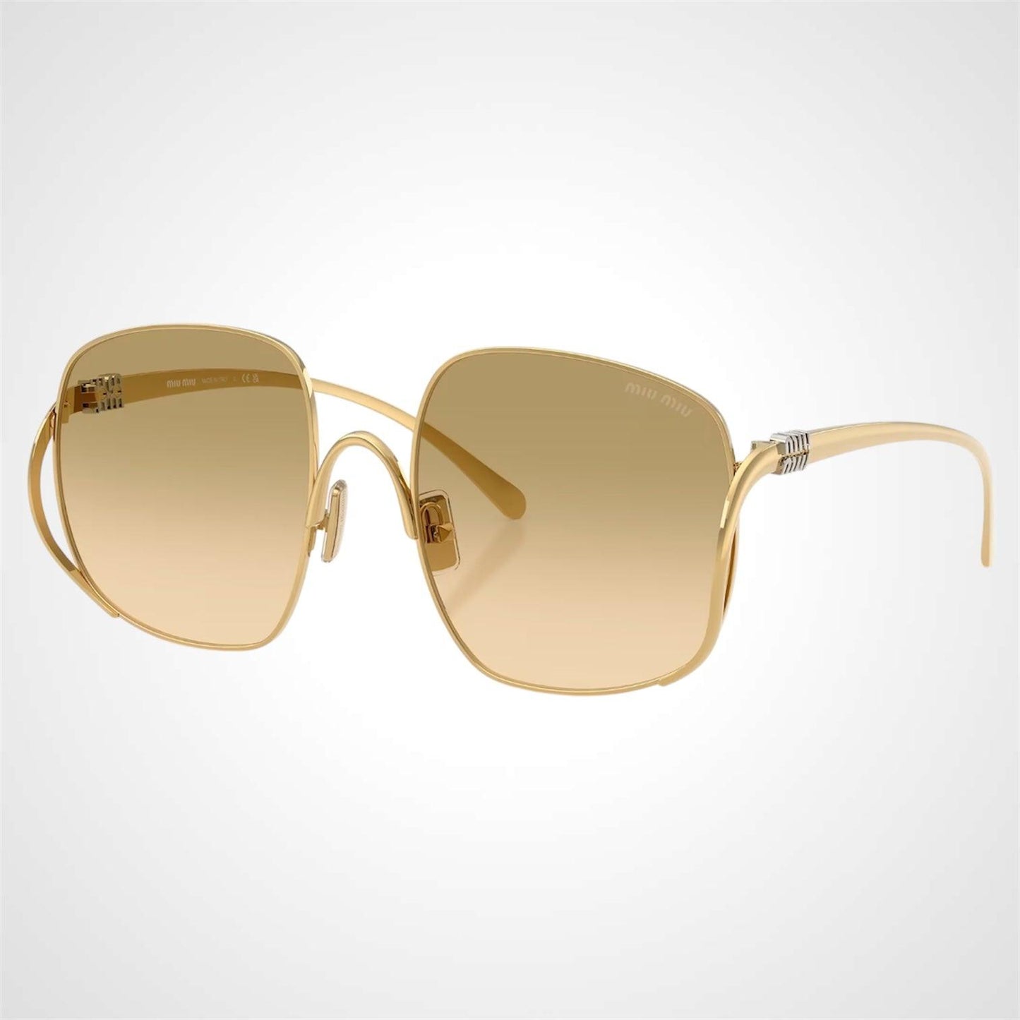 MIU MIU 0MUA57S 5AK20S gold oversized camomilla square women's sunglasses