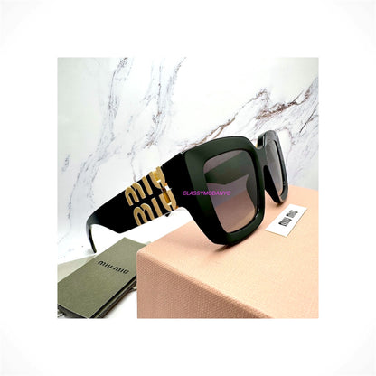 MIU MIU MU B05S 16K90A Black Square Rectangle Women's Sunglasses