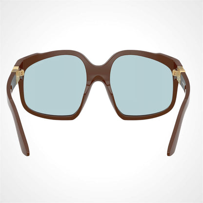 Miu Miu MUA07S 24D20R sunglasses chocolate brown frames with blue lens back view 
