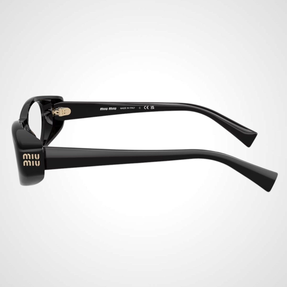 MU03ZV 16K1O1 miu miu oval black eyeglasses side view 