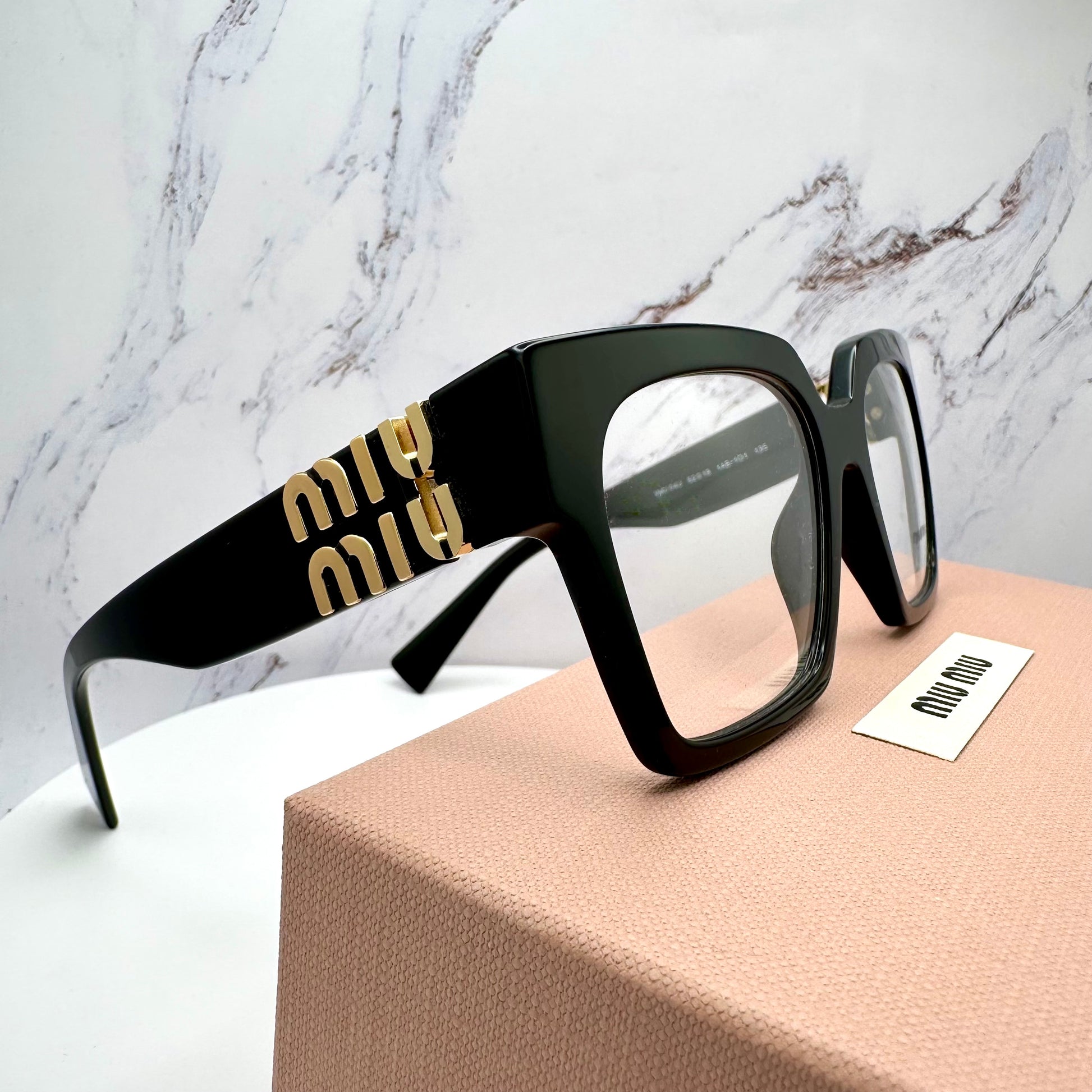 MU04UV 1AB1O1 Miu Miu black square eyeglasses for women 