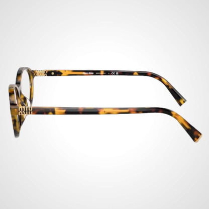 MU09XV VAU1O1 miu miu eyeglasses tortoise shell honey havana side view 