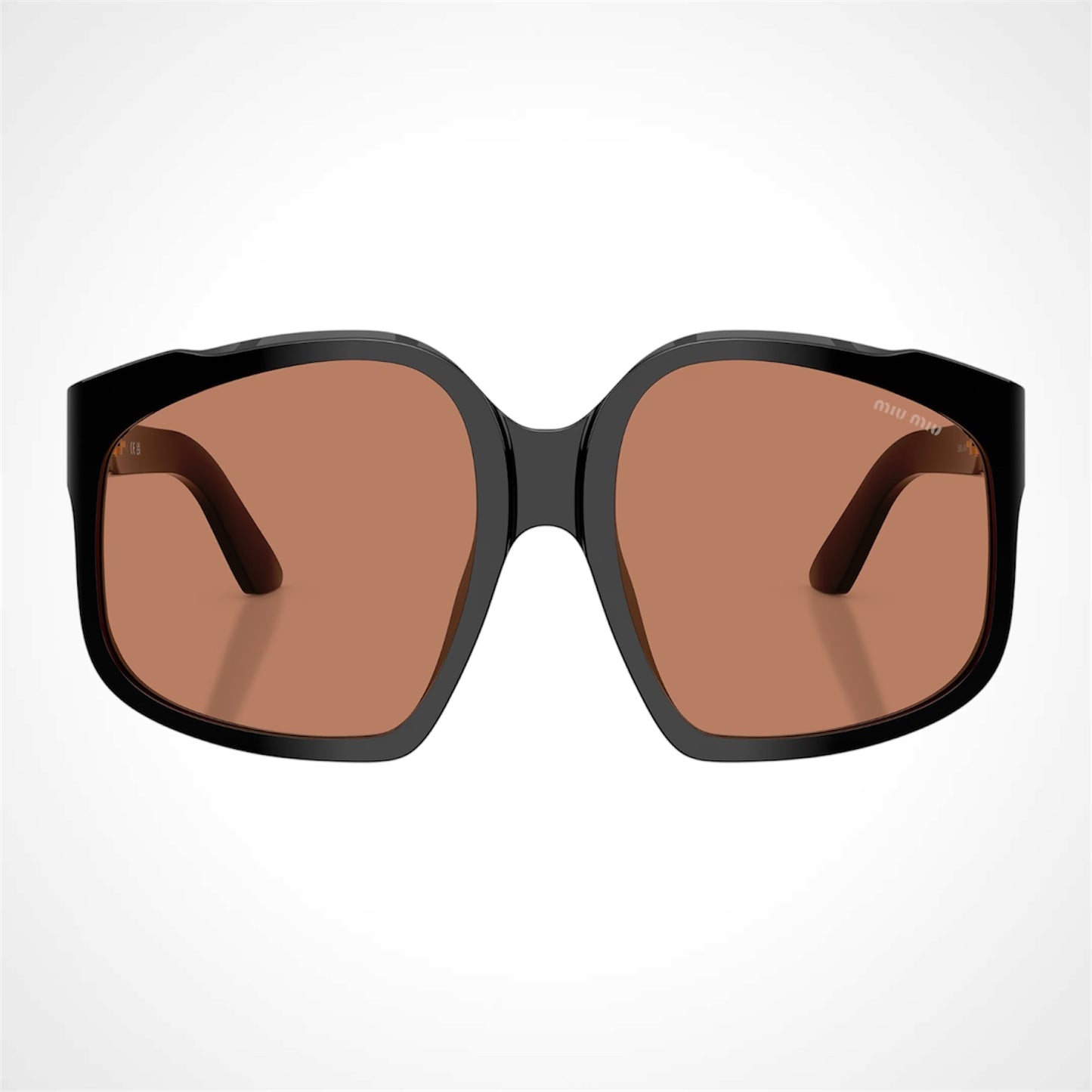 MUA07S 16K90Q MIU MIU black sunglasses with brown lens for women front view 