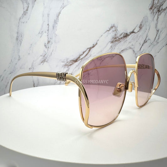  MU A57S 5AK40S Miu Miu Sunglasses side view gold metal square 
