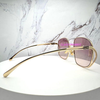MIU MIU MUA57S 5AK40S gold metal frame with silver contrasting logo sunglasses