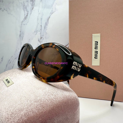MUB09S 14L20V MIU MIU brown tortoise sunglasses authentic 