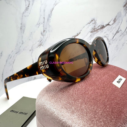 MUB09S 14L20V MIU MIU brown tortoise sunglasses authentic 