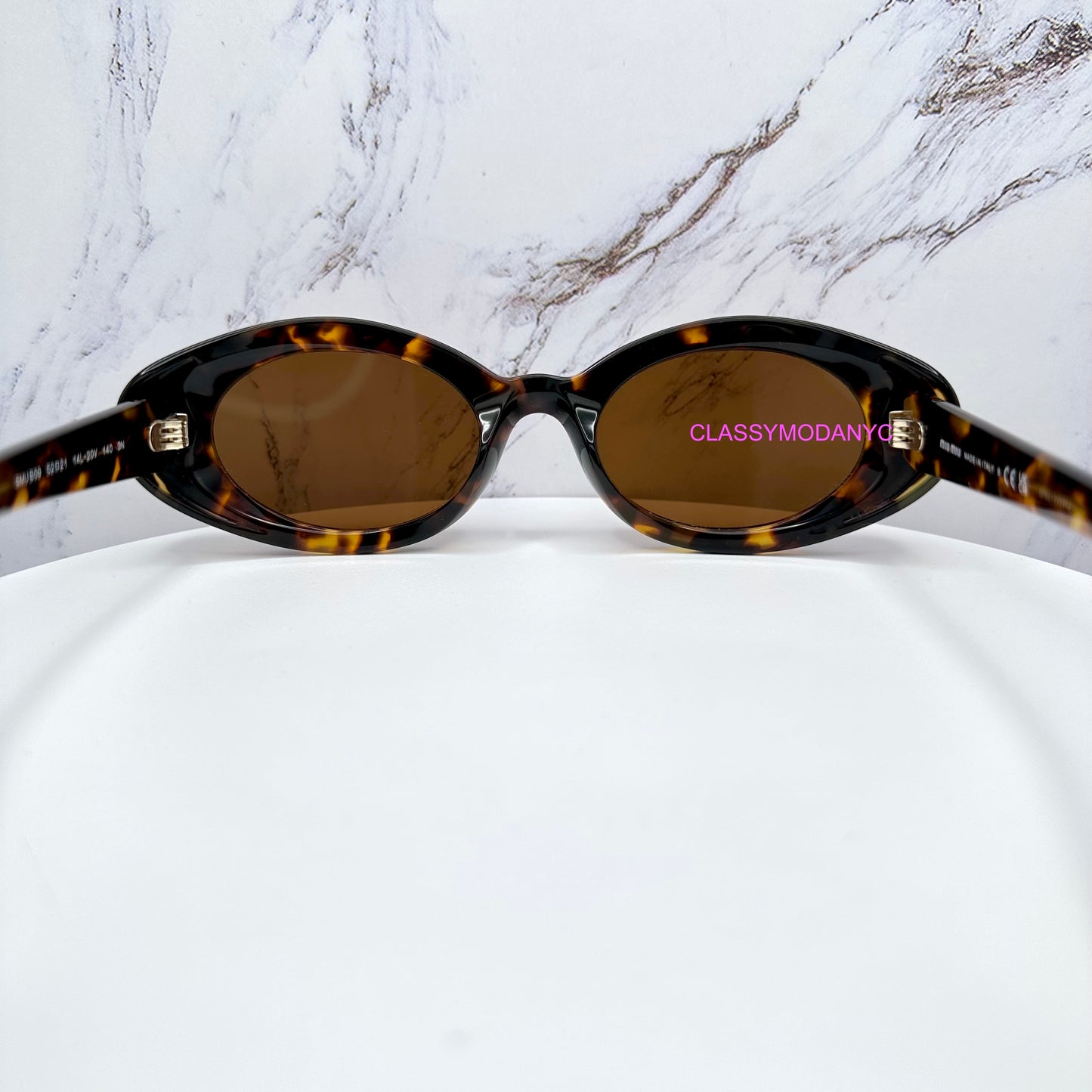 MUB09S 14L20V MIU MIU brown tortoise sunglasses authentic back view 